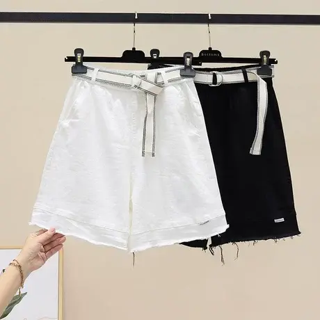 2023夏季韩版松紧腰工装阔腿短裤女休闲时尚百搭显瘦A字热裤五分图片