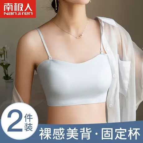 无痕抹胸内衣女小胸聚拢无钢圈少女风夏季薄款裹胸式防走光文胸罩图片