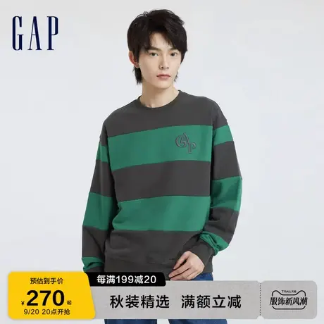 Gap男女装秋季2023新款LOGO宽松法式圈织软卫衣760399运动上衣图片