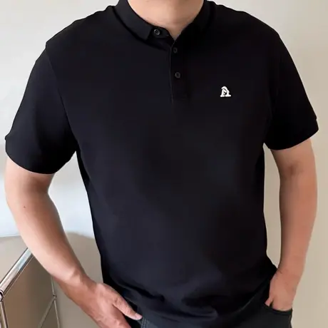 DAEVU夏季大码男装A字母加肥加大商务休闲男士短袖翻领t恤polo衫商品大图