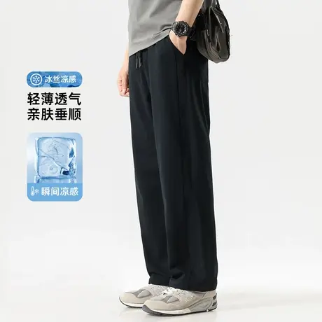 hansca凉感智能速干棉抑菌冰丝休闲裤男2025夏季轻薄透气运动卫裤商品大图