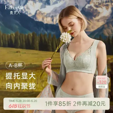 贵夫人无钢圈调整型内衣女小胸聚拢收副乳防外扩桑蚕丝厚款文胸罩商品大图