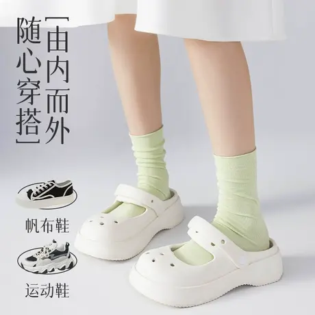 猫人堆堆袜子女夏天薄款无骨纯棉吸汗透气搭配小皮鞋洞洞鞋冰冰袜图片
