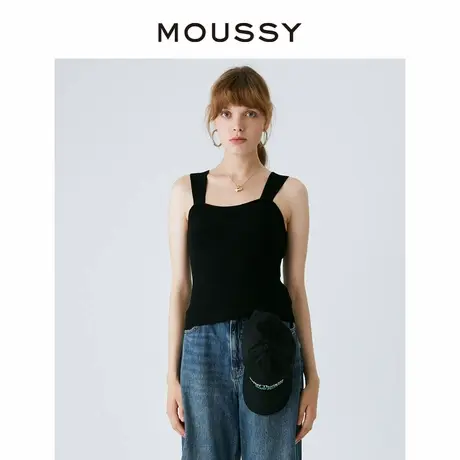 MOUSSY 清凉感素色宽肩带修身显瘦针织吊带背心女028GAZ70-5240图片