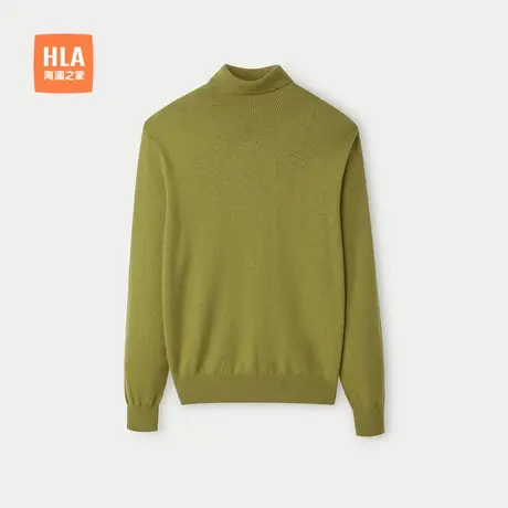 【纯羊毛】HLA/海澜之家直筒针织衫秋冬新款可翻高领套头毛衣女装商品大图