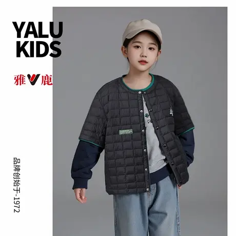 雅鹿儿童轻薄短袖羽绒服短款男女秋冬季新款洋气保暖中大童上衣商品大图