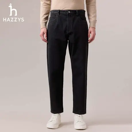 【商场同款】HAZZYS哈吉斯2025秋季新品男装时尚休闲直筒牛仔长裤商品大图