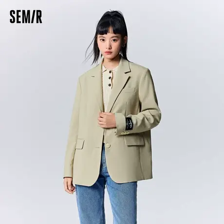 马利森马外套女中长款潮酷秋休闲西服时尚高街新款2023XY商品大图