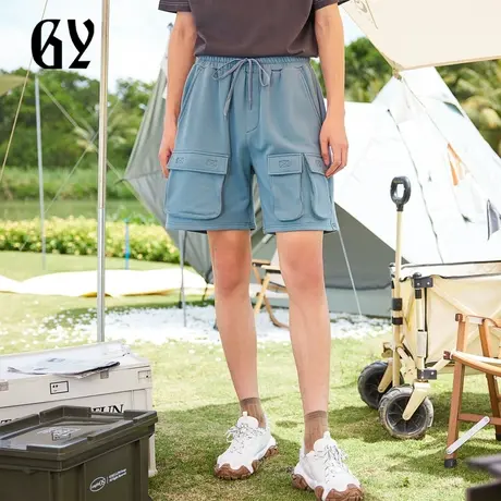 雅戈尔奥莱 GY男装夏水洗工艺宽松直筒男士休闲短裤商品大图