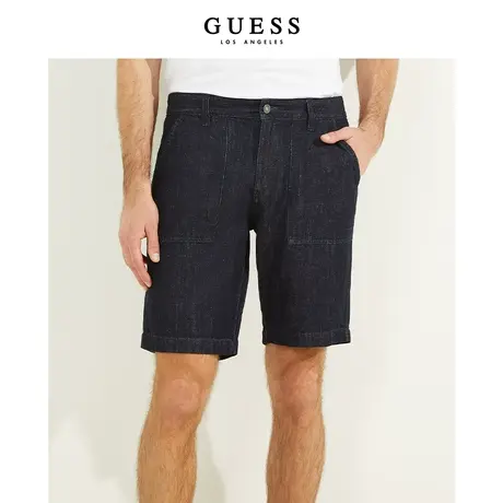 【38上新季】GUESS男士纯色显瘦牛仔五分裤商品大图