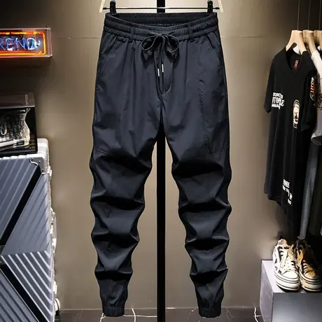 夏季薄款冰丝休闲裤男潮牌运动裤子男宽松百搭速干裤男装长裤学生商品大图