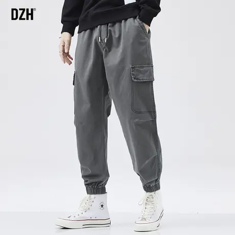 男士美式高街痞帅工装裤松紧腰休闲裤男束脚秋季2023新款宽松长裤商品大图