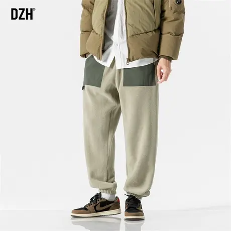 男士摇粒绒束脚休闲裤男冬季美式保暖运动裤子男款2024新款束脚裤商品大图