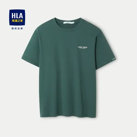 HLA/海澜之家冰感科技棉短袖凉感T恤24春夏新吸湿排汗印花短t男图片