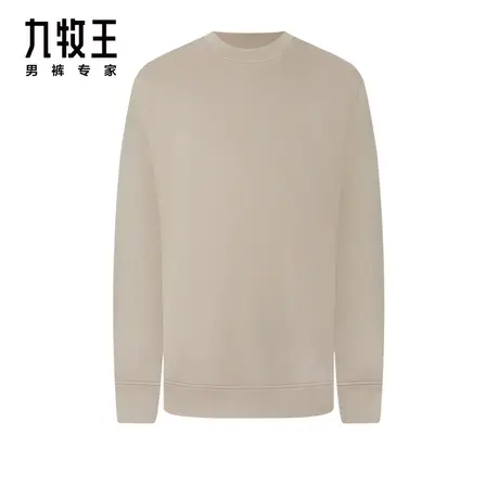 [含莫代尔]九牧王男装JT1C57519商场同款长袖T恤24舒适圆领上衣EN图片