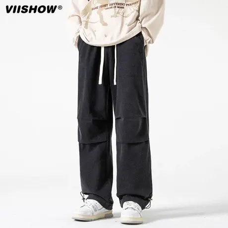 VIISHOW美式休闲裤男直筒春季休闲长裤2024新款潮牌男生裤子男款商品大图