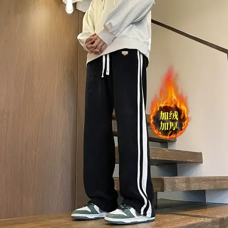 青少年秋冬季运动裤男孩大童休闲长裤子初中高中学生百搭加绒卫裤商品大图