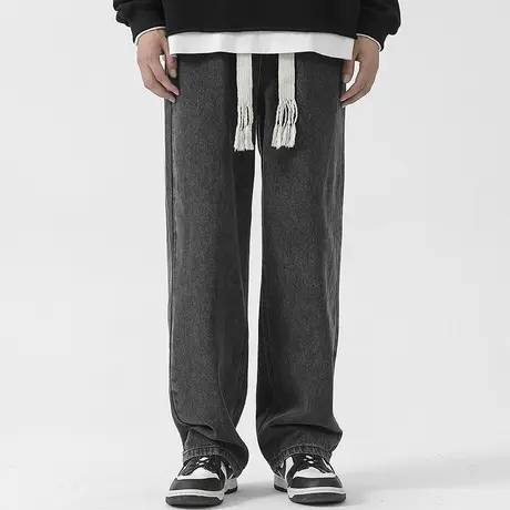 Nuthink美式街头潮流牛仔裤男潮牌直筒长裤ins宽松裤子男款春季潮商品大图