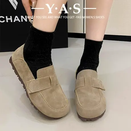 勃肯鞋女平底单鞋2024新款春季豆豆鞋软底懒人一脚蹬女鞋博肯鞋潮商品大图