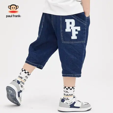 大嘴猴童装男童牛仔短裤2023年夏季新品中大童外穿儿童薄款七分裤商品大图