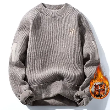 冬季毛衣男士2023新款针织衫韩版宽松加厚加绒保暖打底衫线衣帅气商品大图