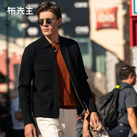 MrBu布先生微廓形方形口袋羊毛外套2023秋冬商务翻领开衫BT12218商品大图