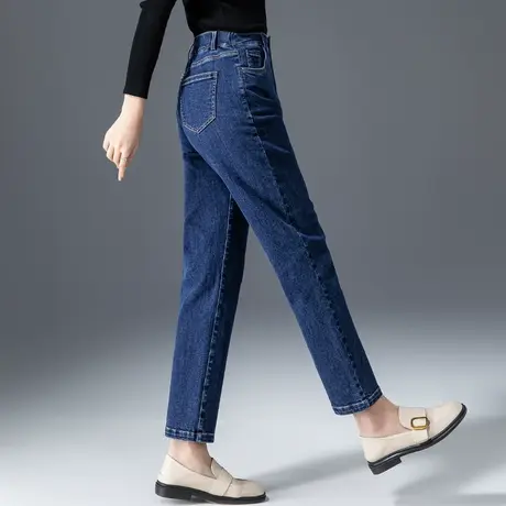 高腰直筒牛仔裤女2023年新款裤子女春秋女裤显瘦烟筒裤九分烟管裤图片