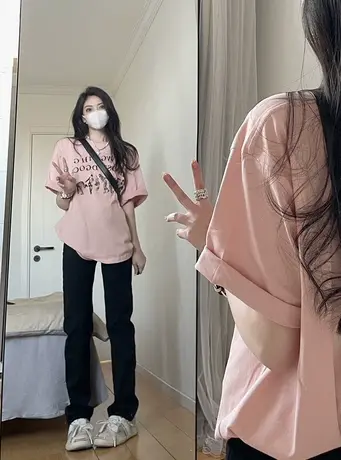 纯棉oversize设计感短袖t恤女夏季小众ins潮牌宽松半袖甜酷上衣服商品大图