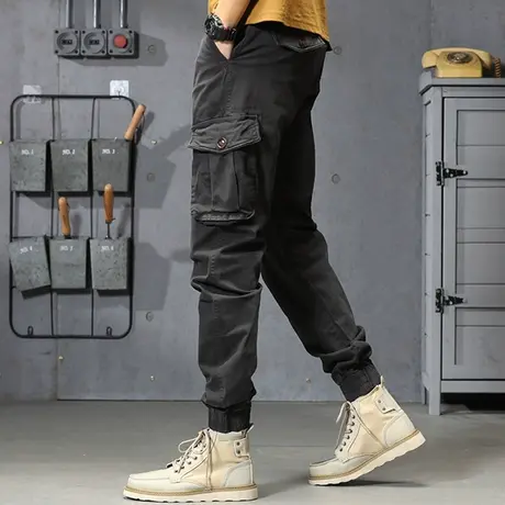 裤子男冬季休闲裤ins潮牌冬款外穿束脚休闲时尚束脚工装长裤保暖商品大图