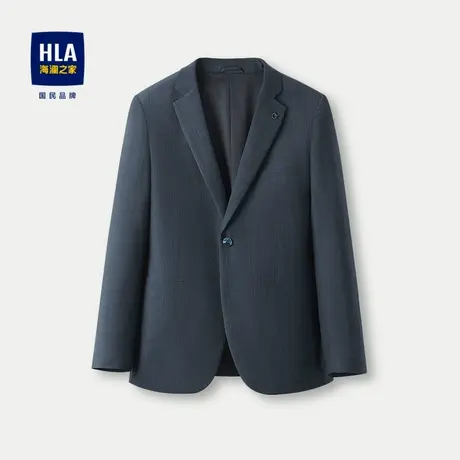 HLA/海澜之家修身休闲西服2024春夏新款平驳领花纹外套男图片