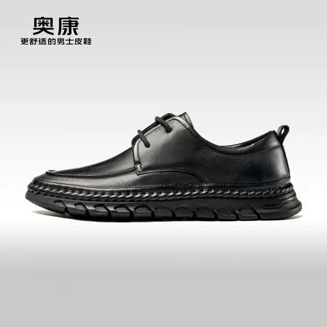 奥康男鞋2023秋季新款低帮休闲皮鞋男商务系带单鞋软底舒适鞋商品大图
