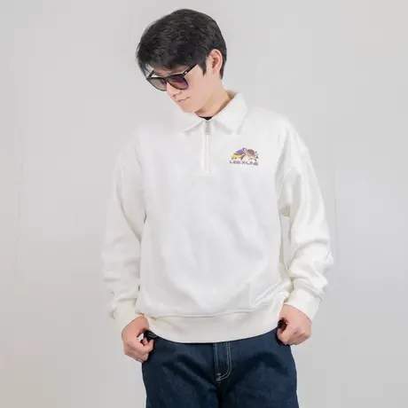 LeeXLINE23年半高拉链领男女同款摇粒绒长袖卫衣LUT007227204194A图片