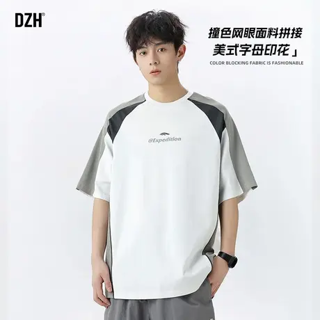 青少年美式运动短袖t恤男夏季篮球服上衣半袖五分袖男装2025新款商品大图