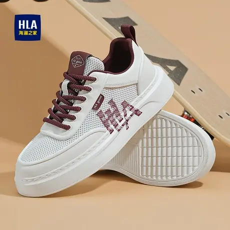HLA/海澜之家男鞋夏季网面透气休闲百搭日常通勤运动小白板鞋男士商品大图