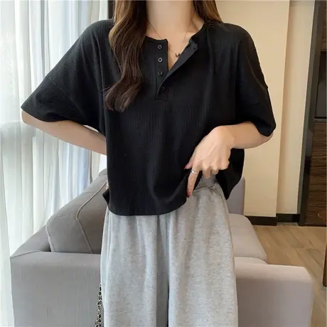 设计感正肩t恤纯棉大码oversize夏季宽松短袖ins潮日系原宿风上衣商品大图