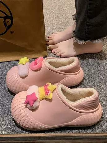 防水棉拖鞋女包跟冬季居家用厚底防滑加绒保暖月子棉鞋女2023新款商品大图