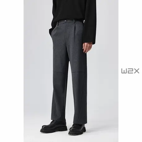 w2x2024秋季新款分割拼接设计感直筒宽松休闲裤男高级青年长裤子商品大图