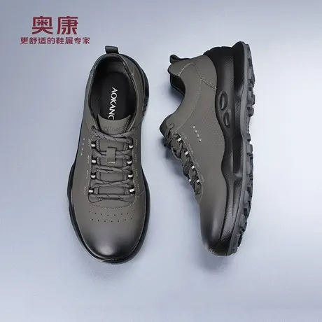 奥康 男鞋2025秋冬季男士真牛皮透气轻便运动休闲皮鞋潮流板鞋子H商品大图