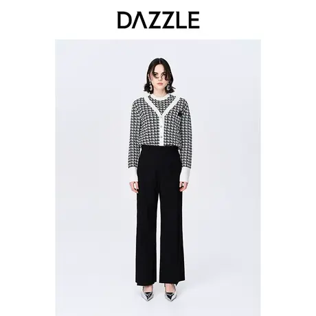 【七七酱专享】DAZZLE地素奥莱秋黑色法式简约通勤高级感西装裤子商品大图