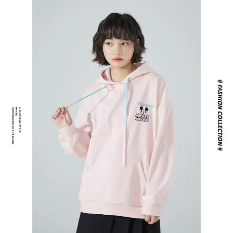 [商场同款]唐狮冬季卫衣女米奇蓝色左胸小图活力少女青春可爱时图片
