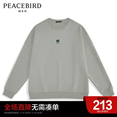 太平鸟男装奥莱 印花圆领休闲卫衣商品大图