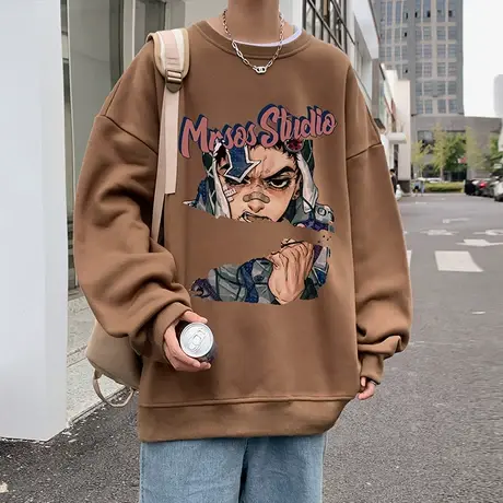 卫衣男春秋季新款美式高街重磅长袖打底衫ins潮牌男装内搭上衣服商品大图