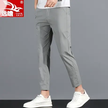 冰丝裤子男款夏季薄款潮牌宽松凉感九分裤直筒运动速干男士休闲裤商品大图