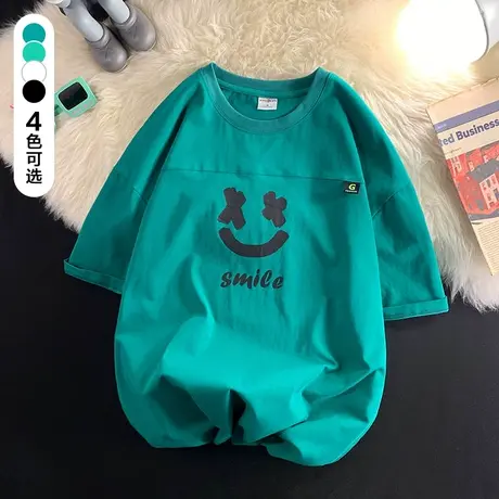 全棉纯棉内搭打底衫圆领短袖T恤男士夏季薄款男装夏装2024年新款商品大图