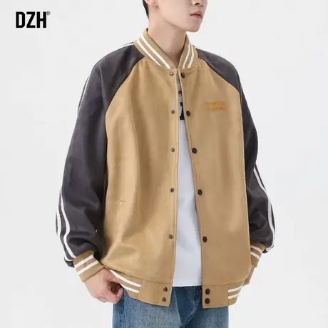 男士麂皮绒外套韩系慵懒风厚飞行夹克男秋季美式风街头棒球服男款商品大图