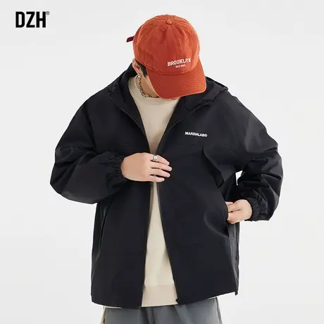 男士黑色外套男秋季潮高级感痞帅男装2023新款户外防风冲锋衣男款商品大图