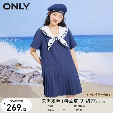 ONLY奥莱夏季时尚少女减龄宽松显瘦百褶连衣裙女图片