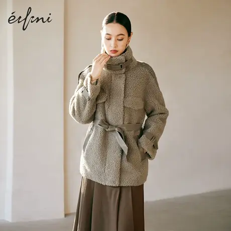 【商场同款】伊芙丽短外套女2021秋冬新款保暖毛毛外套1CA213161图片