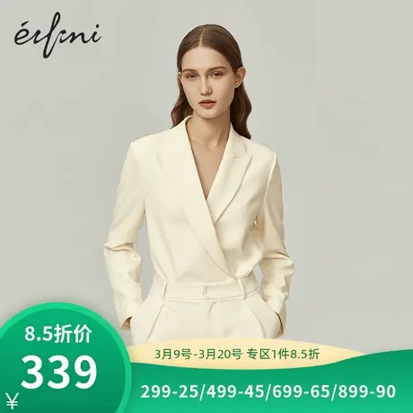 商场同款伊芙丽新款纯色气质小西装女休闲外套宽松1B2110741图片