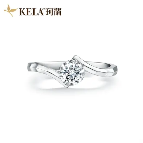 珂兰 18K金钻石戒指女四爪扭臂结婚求婚30分1克拉钻戒定制婚戒商品大图